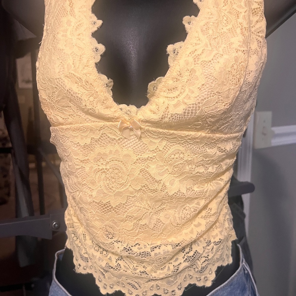 White fox let’s talk lace top
